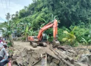 Jembatan Darurat di Desa Bega Putus, BPBD Sula dan BPJN Gerak Cepat Lakukan Penanganan