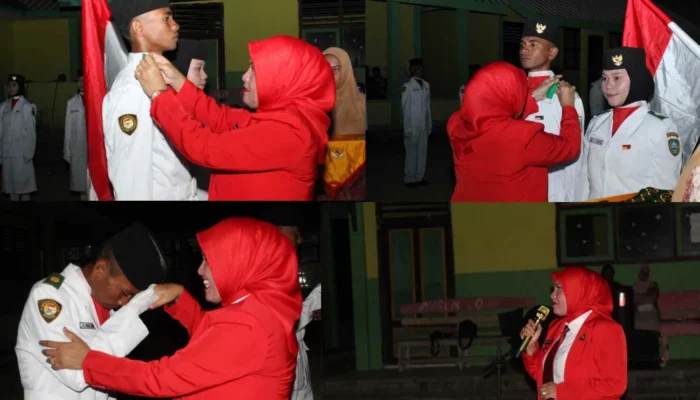 Camat Mangoli Utara Timur Resmi Kukuhkan Paskibraka HUT ke-81 RI