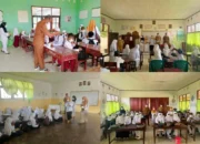 Cegah Dampak Kabut Asap Karhutla, Puskesmas Waisakai Bagikan Masker ke Siswa